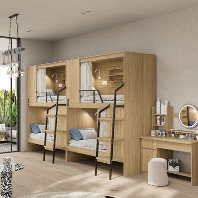 Hôtel-Prêt Appartement moderne entièrement fermé Lit en bois et escalier en acier