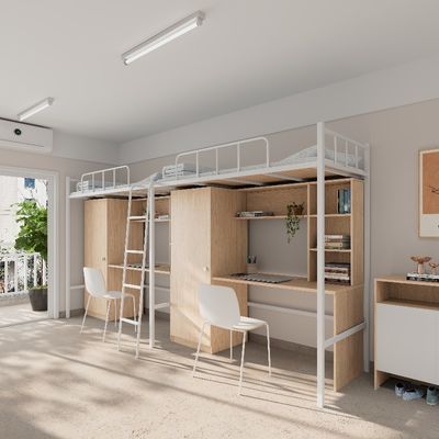acheter 4000 X 900 X 2120 mm Adultes Lit à plat en métal avec support de bureau personnalisé online manufacture