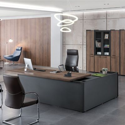 acheter Le motif de tissu gris noir et fer avec bande de couleur sur le bureau du superviseur online manufacture