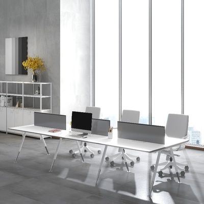 acheter Meubles de bureau commerciaux personnalisé Table à quatre pieds métalliques personnalisable Finition blanche online manufacture