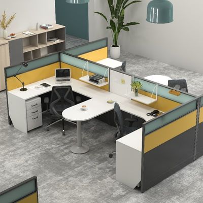 acheter Moderne 4 Personnes mobilier de bureau Personnel poste de travail exécutif Table avec support de jambe de métal personnalisation online manufacture