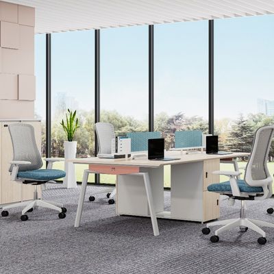 acheter Prise en charge de la personnalisation Bureau de bureau pour deux personnes / quatre personnes avec armoire à fichiers avec verrouillage Taille personnalisable Couleur online manufacture