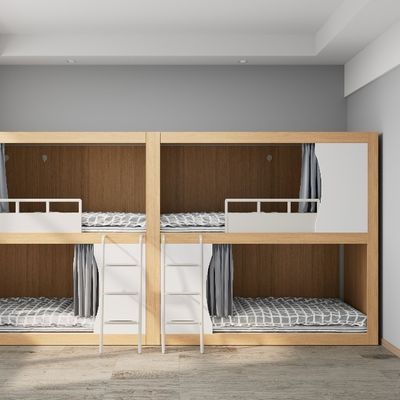 acheter Lit jumeau en acier et en bois adapté aux jeunes pour les dortoirs ou les appartements à grenier online manufacture