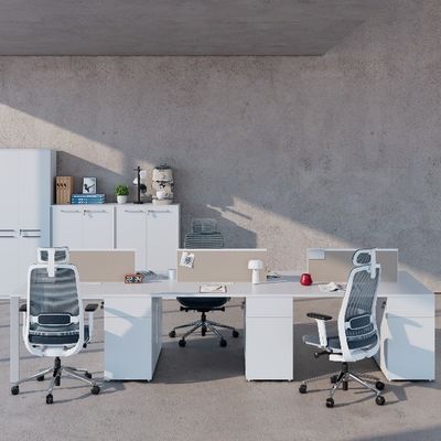 acheter Bureau de bureau moderne pour quatre personnes avec armoire de fichiers verrouillée online manufacture