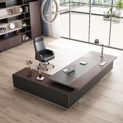 acheter Moderne de luxe grand bureau en MDF en bois classique Bureau de chef Bureau pour les postes de travail Support de mobilier de bureau personnalisation online manufacture