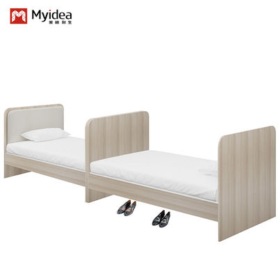 Acheter Lit jumeau de style nordique en couleur claire Support personnalisé pour chambre d'école Appartement ou dortoir en bois Meubles d'hôtel online manufacture
