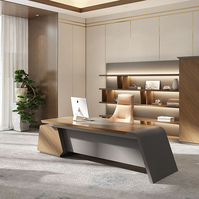 acheter Prise en charge de la personnalisation Bureau de bureau moderne de luxe Boss Grand panneau en MDF en bois de couleurs sombres Conception classique pour le bureau Utiliser des meubles modulaires online manufacture