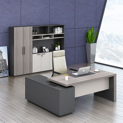 acheter Bureau de bureau de chef de luxe moderne, personnalisation de support Bureau exécutif de niveau de gestion, grand bureau en MDF en bois, design classique sombre, utilisation de bureau online manufacture