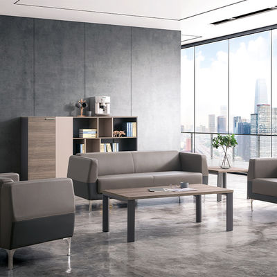 acheter Canapé de bureau ensemble canapé de réception d'affaires moderne avec des meubles en cuir pour pieds en acier inoxydable et une base de jambe en acier online manufacture