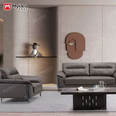 acheter Ensemble canapé de bureau et table basse, espace de réception professionnel moderne, canapé trois places en cuir de luxe léger online manufacture