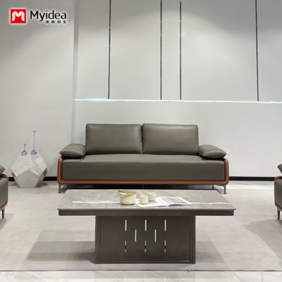 acheter Canapé de bureau Foshan, salon d'affaires en cuir, salle d'accueil VIP, canapé de patron simple et moderne, combinaison table basse online manufacture