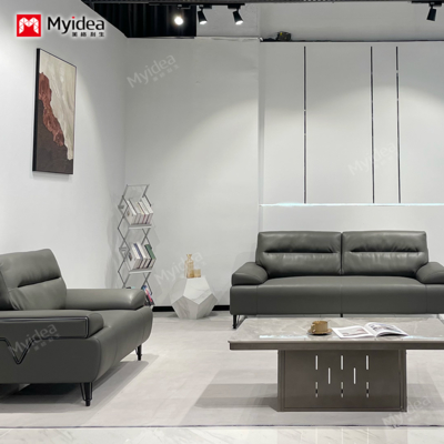 Modern Office Furniture Hotel Lobby CEO Room Reception Leather Office Sofa Set