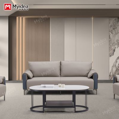 acheter Ensemble de canapés de bureau design de luxe moderne, table basse en cuir, réception d'affaires, négociation pour le propriétaire de l'entreprise, hall d'hôtel, magasin, espace lounge online manufacture