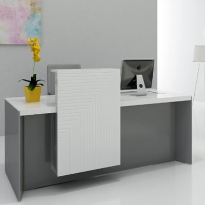 acheter Réception brillante peinte en blanc, design à la mode, réception de luxe légère, hall d'hôtel commercial, caisse et bureau de réception online manufacture