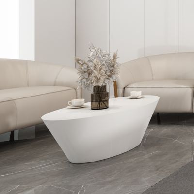 acheter Table à café peinte blanche et brillante avec une texture unique, table à café, réception, table à café, canapé online manufacture