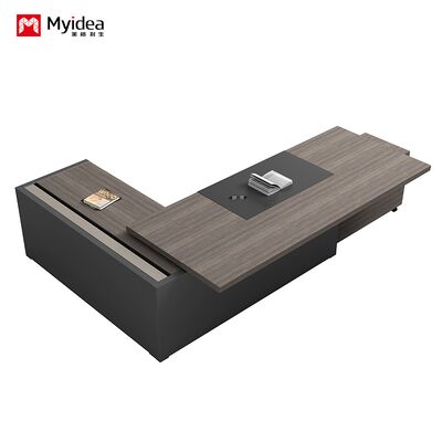 customization Office Manager Supervisor Desk L-shaped Independent Office Desk with Cabinet Concealed Wire Box Manager Desk