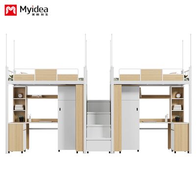 Bed and Table, Large Storage Space, Thickened Countertop, Round Nails,sealed Edges for Storage, Stairs, and High Guardrails