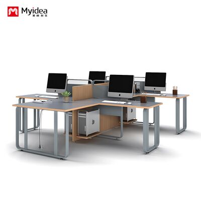 acheter Bureau de bureau moderne minimaliste à deux personnes avec écran, cloison pour porte-carte, bureau de bureau multi-personnes online manufacture