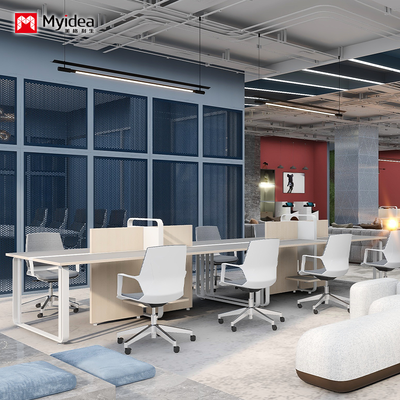 Office Desk, Staff Workstation, Modern Minimalist Screen Booth, 4-person 6-person Office Desk and Chair Combination