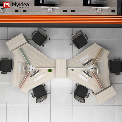 Foshan Furniture Source Factory Direct SupplyUnique Six-person Staff Table with Screen Factory Batch Direct Supply of Foshan Furniture
