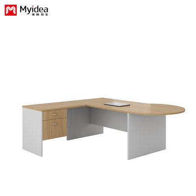 L-Shaped Executive Desk, Melamine Board Material, Spacious Corner Workstation for Office