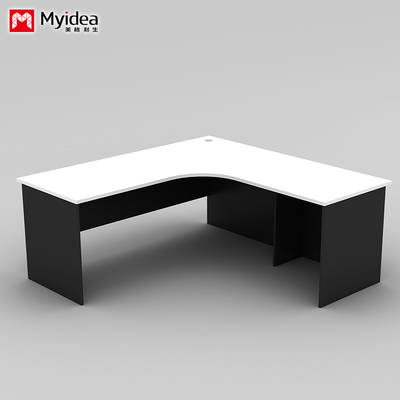 L-Shape Standing Computer Desk – Durable Melamine Laminate, Large Corner Desk for Business & Manager Office