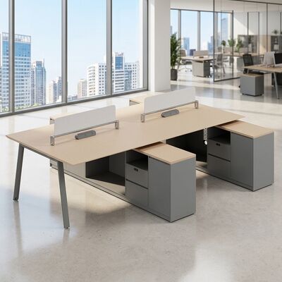 acheter Foshan Meubles opposant une station de travail à 2 sièges Figure-8 Pieds en métal, prise électrique préinstallée, bureau de personnel durable pour les cabines de bureau online manufacture