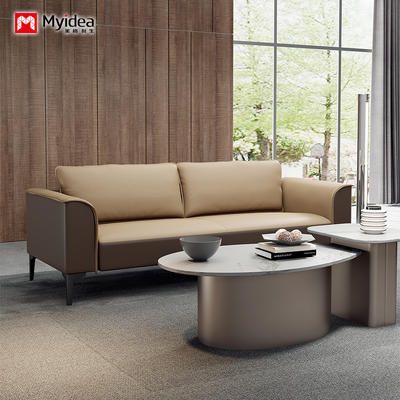 acheter Sofa de réception moderne de bureau Sofa de support de pied en acier alliage d'aluminium Sofa en cuir online manufacture