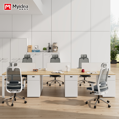 acheter Des bureaux de poste de travail en bois modernes avec un espace de rangement face à face online manufacture
