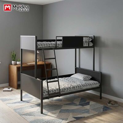 acheter Un lit double-sur-Twin avec une construction hybride en acier et en bois. Conception modulaire robuste pour les appartements, les dortoirs et les hôtels. online manufacture