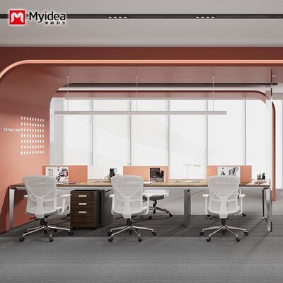 acheter Poste de travail face à face de qualité commerciale avec cadre en acier, canaux de câbles intégrés et séparateur de bureau – Parfait pour les espaces d'équipe d'entreprise. online manufacture