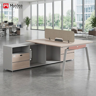 acheter Poste de travail opposé Plug-and-Work avec prises électriques intégrées, séparateur en tissu et pieds robustes en acier – Parfait pour les bureaux d'équipe. online manufacture