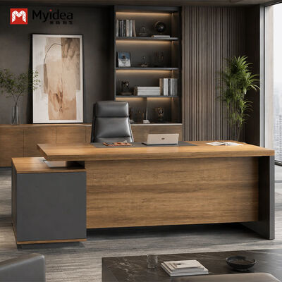 Acheter Bureau individuel de direction avec meuble de rangement latéral – Structure en panneaux épaissis pour une durabilité accrue, conçu pour les managers et les chefs d'équipe. online manufacture