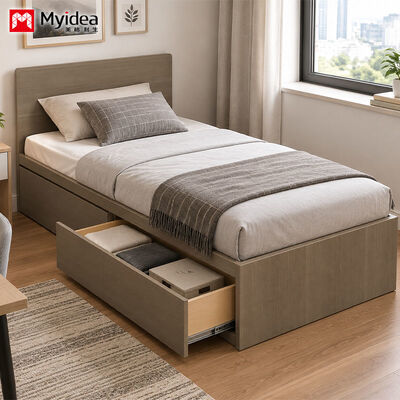 Acheter Cadre de lit simple pour l'appartement et l'hôtel avec rangement sous le lit, tiroir de rangement d'un côté et porte-chaussures d'un côté, conception économe en espace pour les petites pièces online manufacture