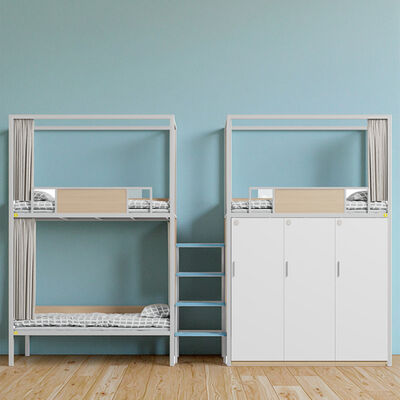 Dortoir Lit pour trois personnes avec garde-robe, éclairage de nuit sûr Escalier, garde-corps élevé, rideau de lit, lit dortoir scolaire