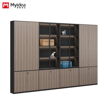 Armoire de porte en verre, armoire arrière de bureau avec armoire à bande légère